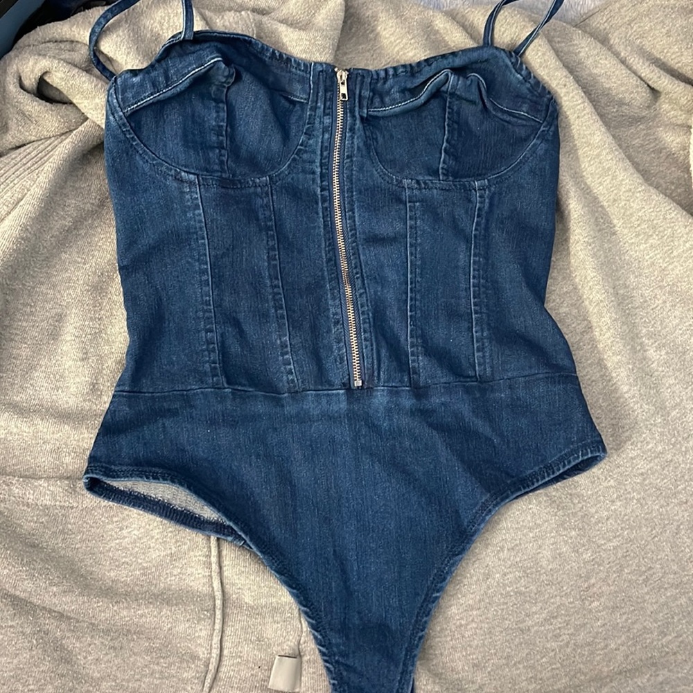 Denim bodysuit